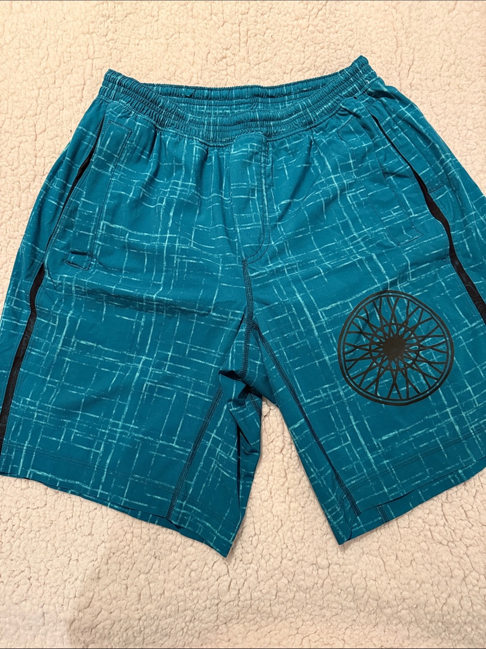 Lululemon x Soul Cycle Men's Teal Performance Shorts Lined size Medium